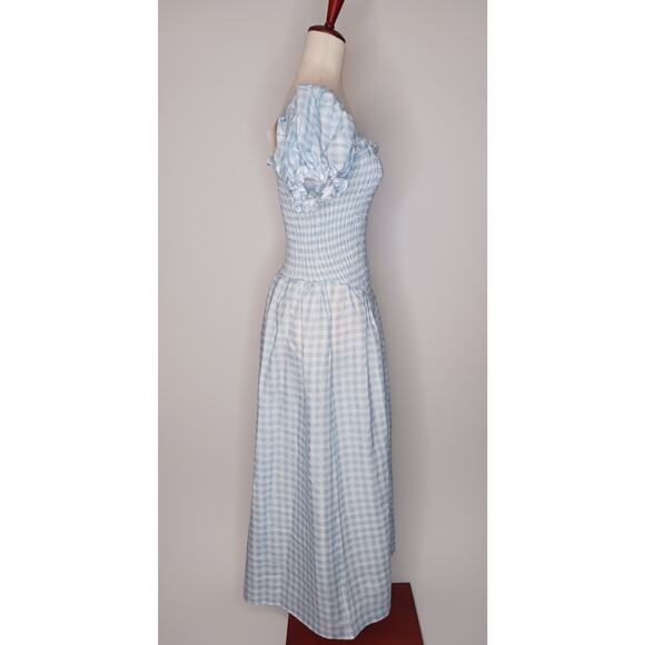 SLEEPER Gingham Belle Mid-Length Dress, size XL, 100% Linen, NWT - Picture 5 of 14